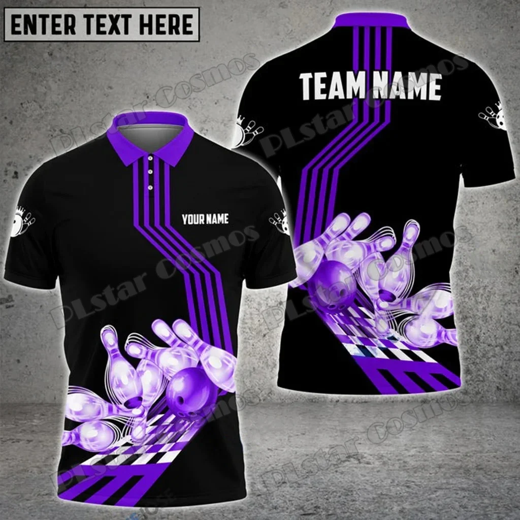 Bowling Lion Flame opción Multicolor nombre personalizado 3D impreso hombres Polo camisas verano Casual Unisex Premium Polo camisa PLP51 - imagen 5