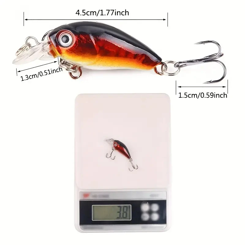 Señuelo de pesca para peces, cebo duro Artificial con manivela, Wobbler topwater, Mini señuelo Crankbait de pesca, 1 ud. - imagen 2