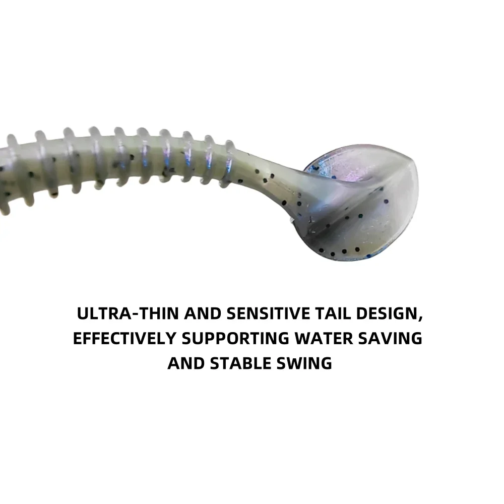 MUKUN 6 uds anillo de impacto Shad señuelo de pesca suave 50mm 65mm 100mm cebos de plástico Swimbait Jigging señuelo cebos artificiales - imagen 5