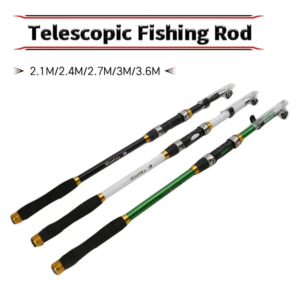 Caña de pescar de carpa de 2,1 m, caña de fundición rígida telescópica de fibra de carbono FRP para pesca con caña, equipo deportivo al aire libre