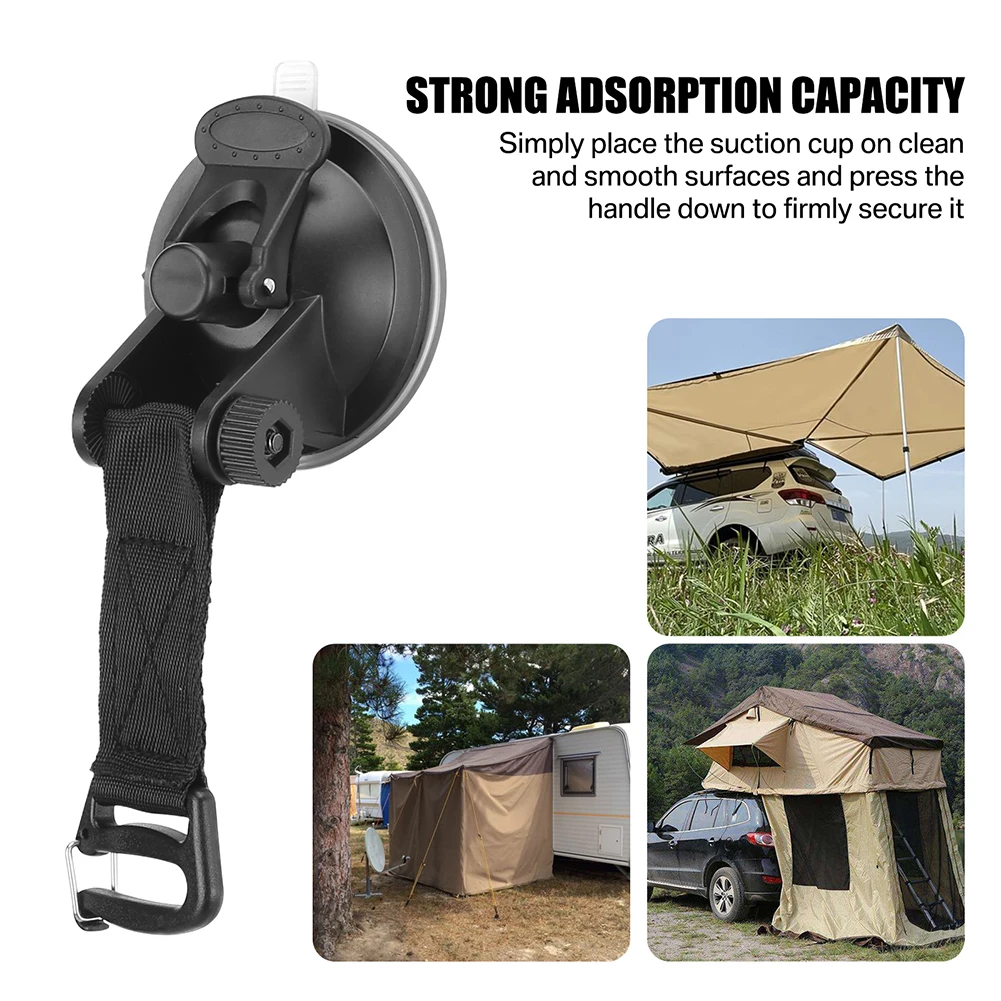 Hebilla de ventosa para tienda de campaña de coche, anclas laterales redondas Triangulares para toldo, tienda de campaña al aire libre, ancla con ventosa, gancho multiusos de seguridad - imagen 5