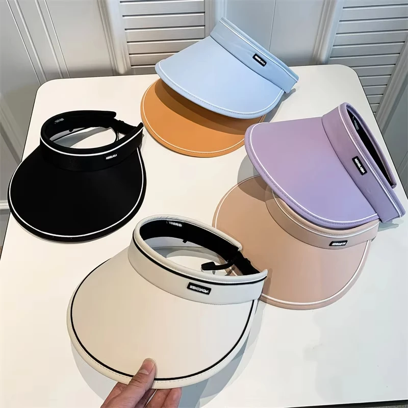 SHIQIAN, sombrero vacío plegable de verano para mujer, sombrero para el sol, viajes al aire libre, playa, sombreros con protección UV, tendencia femenina, gorras con visera de ala grande - imagen 4