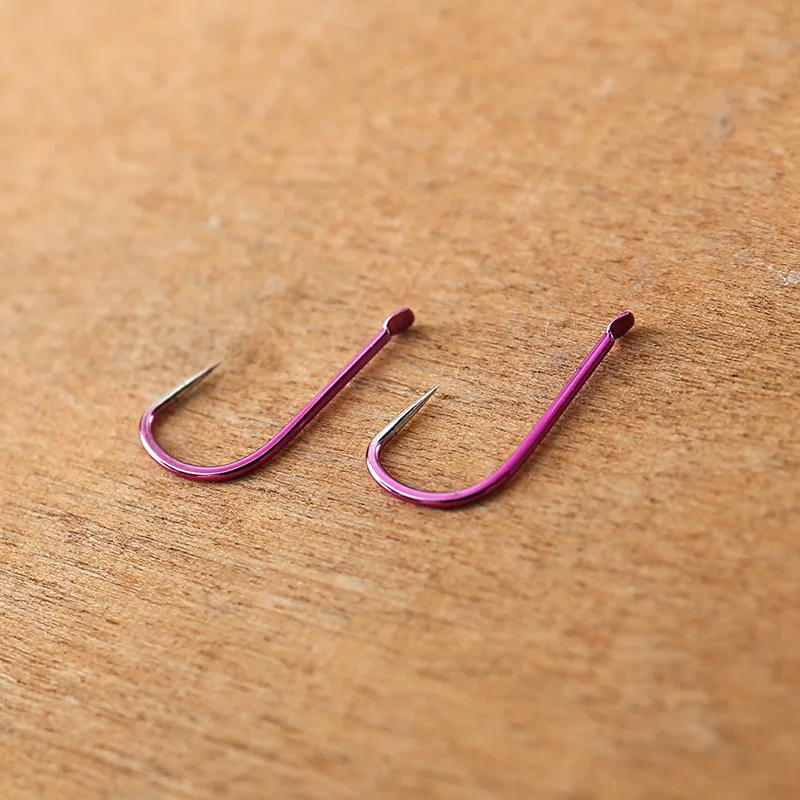 Anzuelos de competición sin púas, suministros de pesca, aparejos de pesca, color morado, piezas, 100 - imagen 5