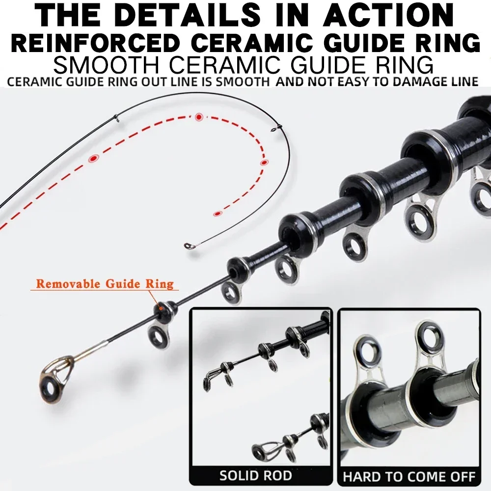 Caña de pescar telescópica de carbono, alimentador de carpa ultraligero, accesorios de pesca de viaje con línea, 2,7 M, 3,6 M, 4,5 M, 5,4 M, 6,3 M - imagen 3