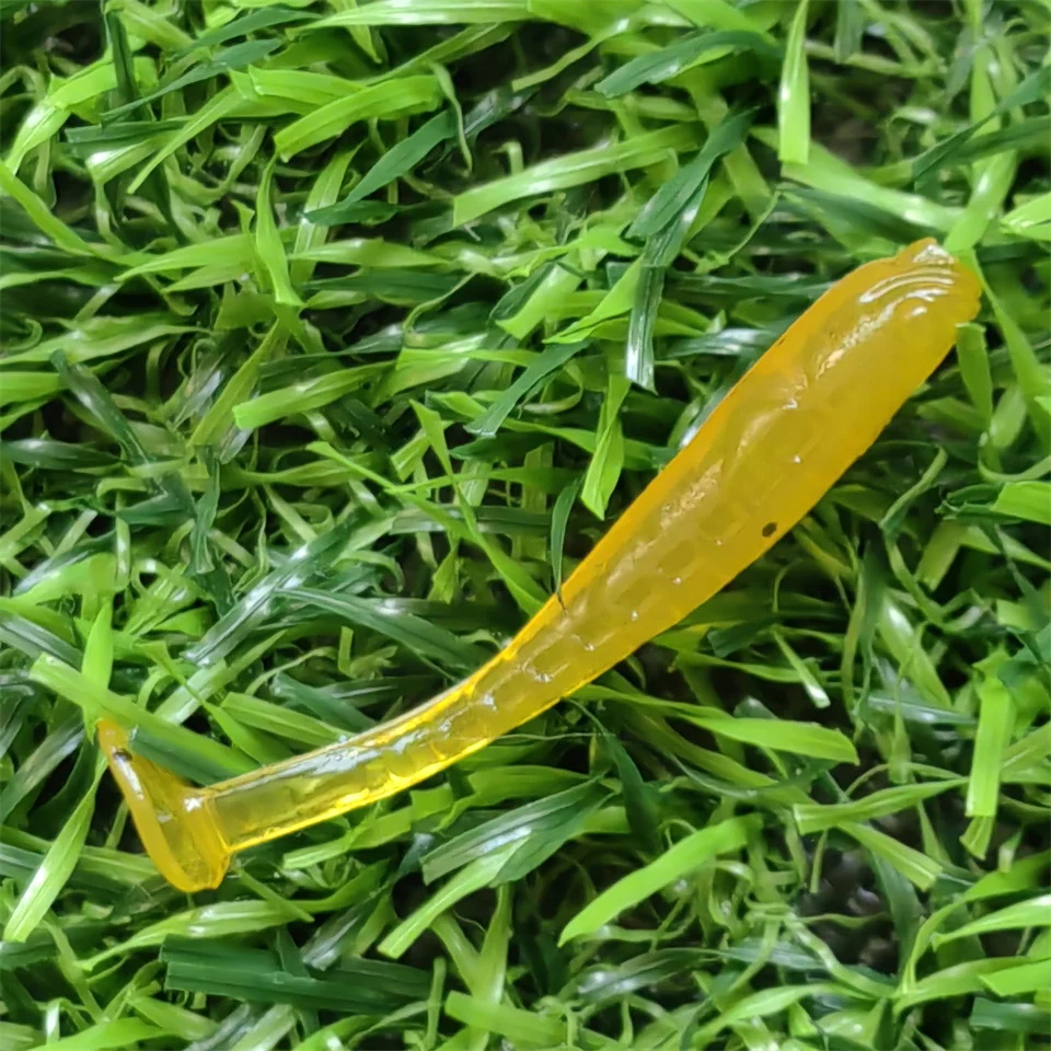 MUKUN-señuelo de pesca de gusano suave con cola en T, 0,3g, 3,5 cm, Micro cebo de PVC, Wobbler pequeño, 10 unids/lote por bolsa - imagen 5