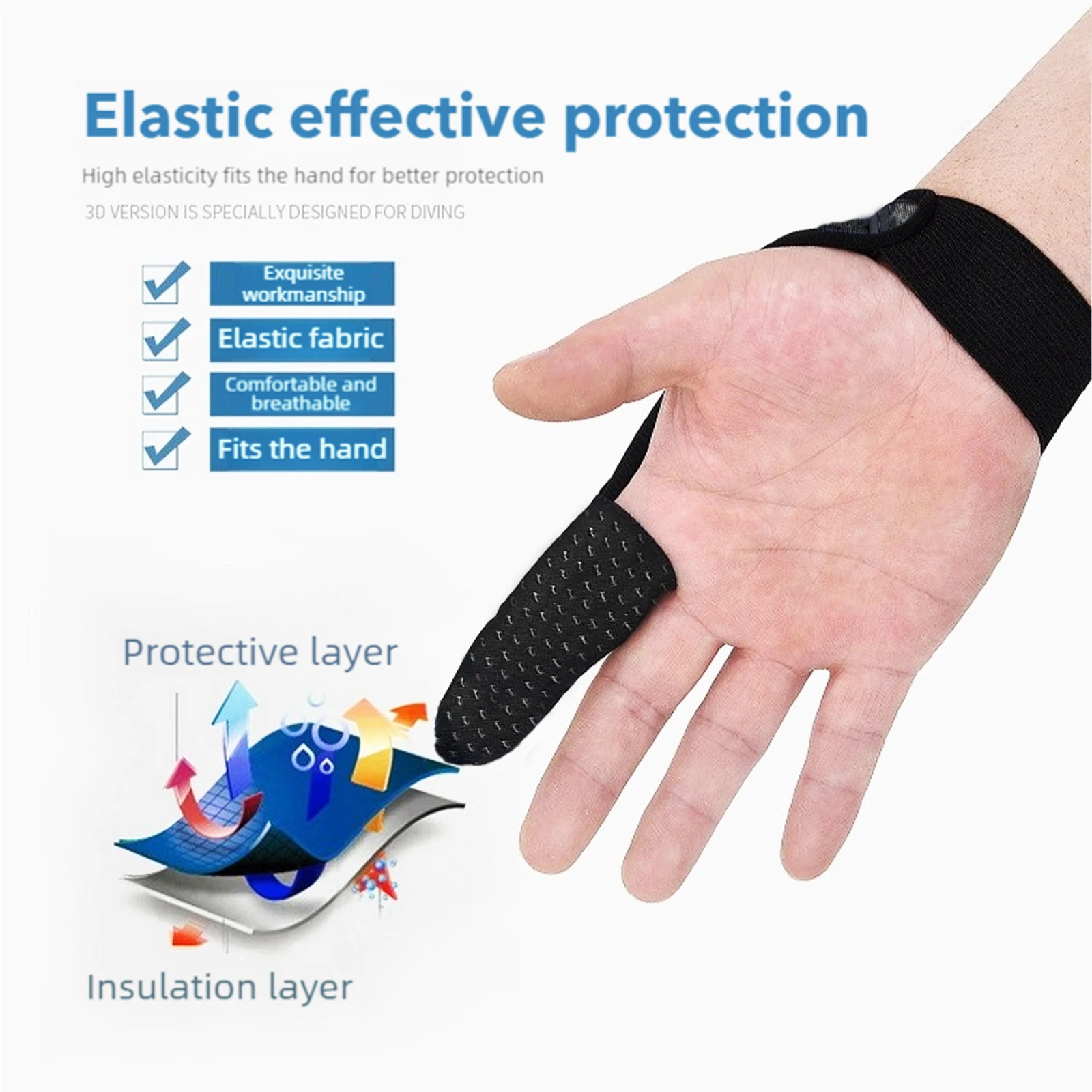 FishTrip Guantes de pesca doble protección dedos – Antideslizantes