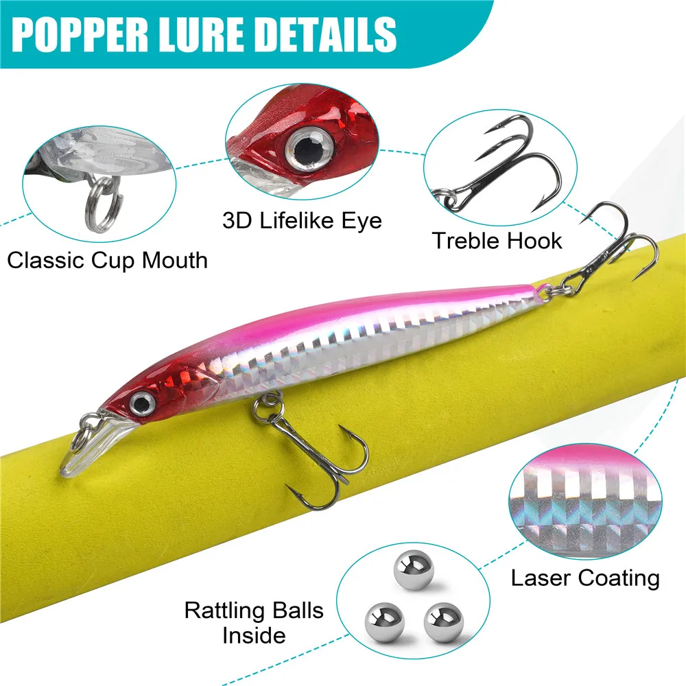 Señuelos Minnow para Lubina y Trucha – Cebos Duros de Pesca - imagen 3