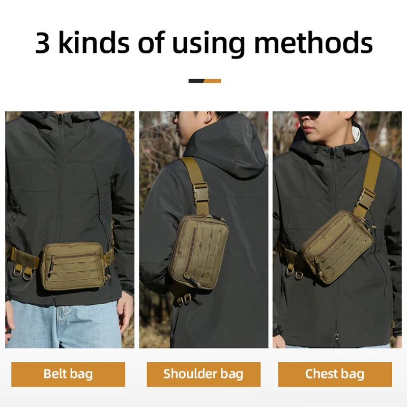 Riñonera Molle de pesca, bolsa táctica con cinturón, bolsas de primeros auxilios médicos, almacenamiento de cebo de caza para deportes al aire libre, paquete divertido para teléfono móvil - imagen 4