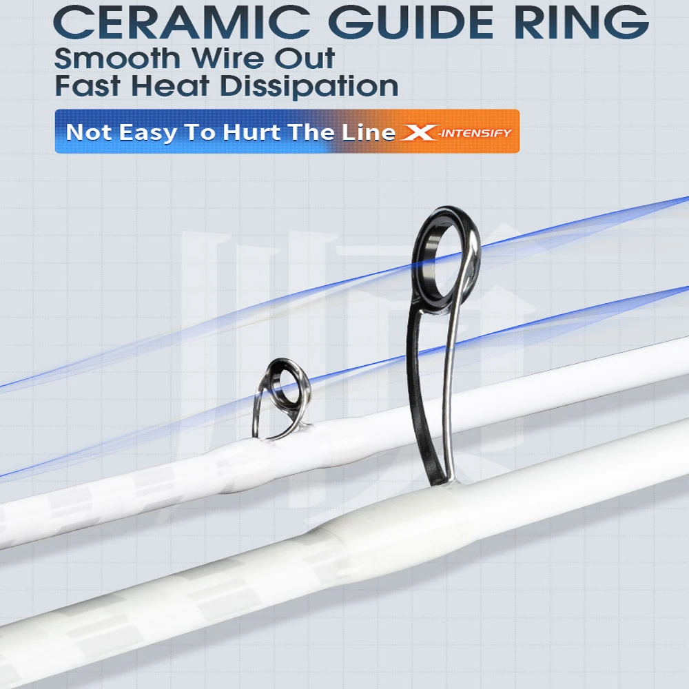 Volin-caña de pescar giratoria de 1,98 m y 2,13 m, de alto carbono 2 secciones ultraligera con caña de pescar, 3,5-28g, 0,6-3LB, novedad - imagen 5