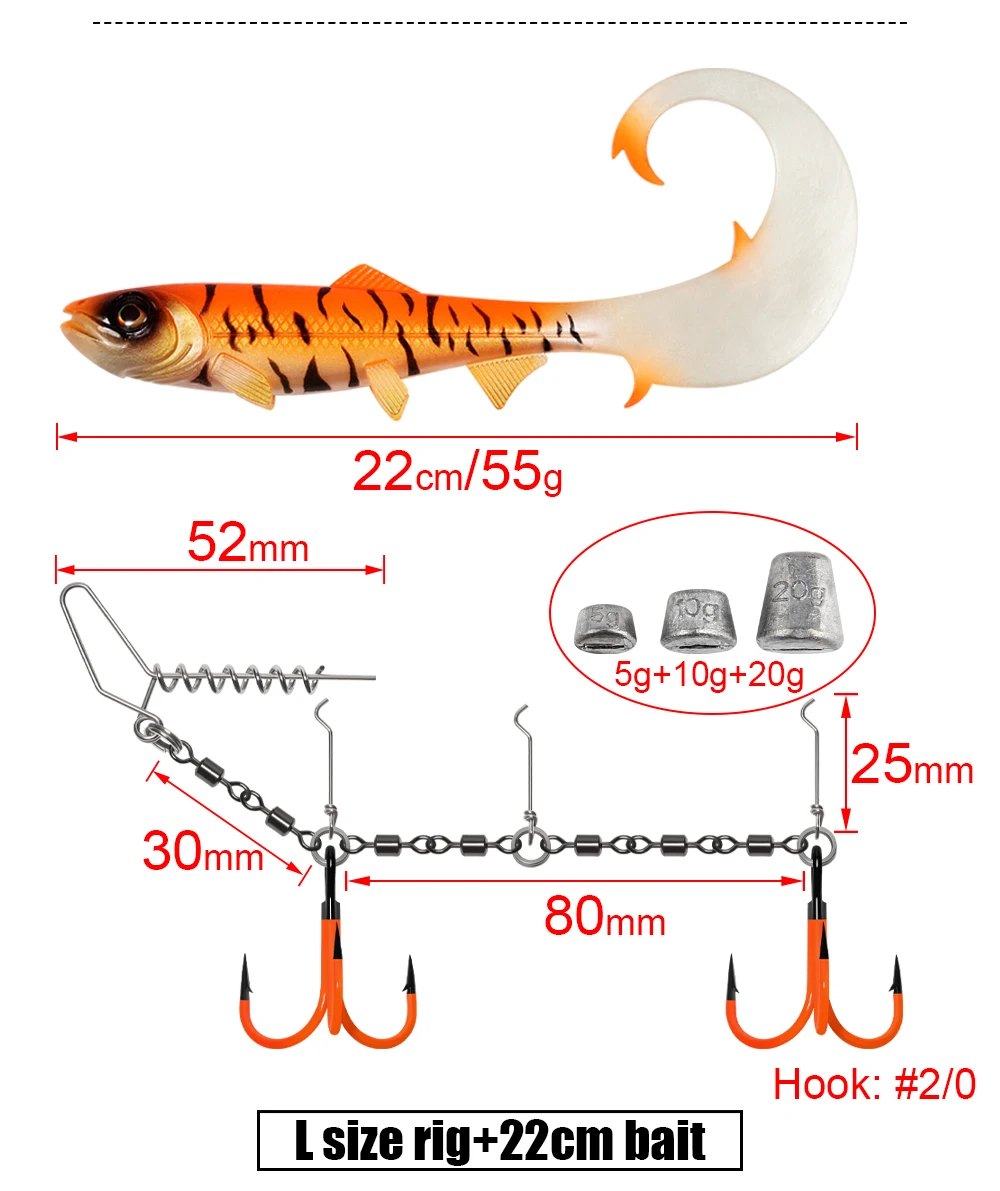 Contenido del paquete: swimbaits y kits de aparejo