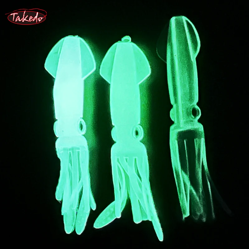 TAKEDO JYL01 señuelo suave cebo suave 10cm 8g pesca en el mar cebos Luya calamar multicolor noche calamar molusco pulpo cebo de pesca - imagen 4