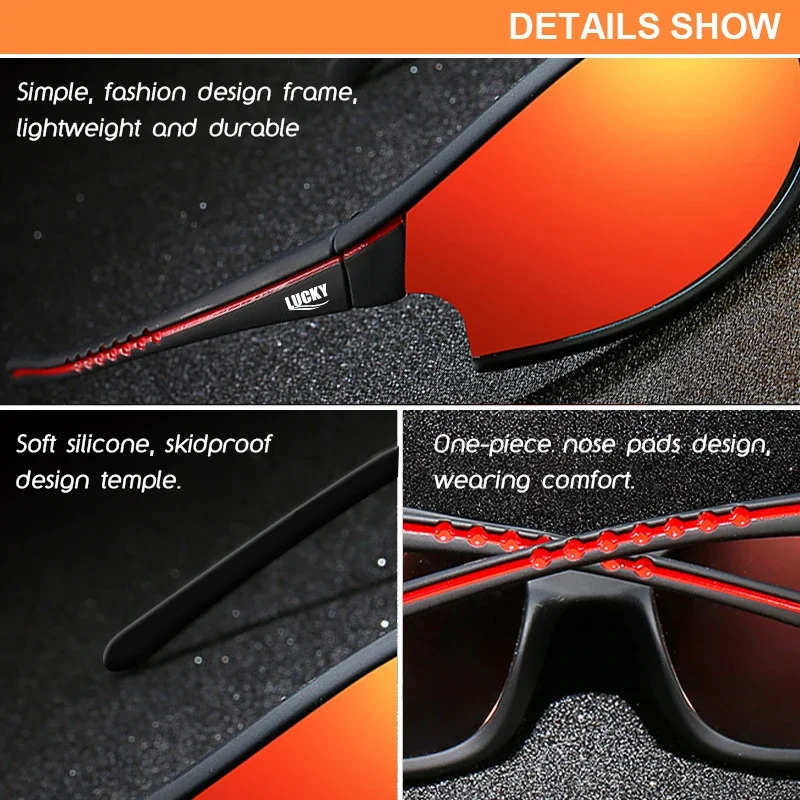 Gafas de sol para pescar al aire libre UV400, gafas deportivas para hombres y mujeres, gafas de sol para adultos, gafas protectoras para ciclismo y montañismo con caja - imagen 4