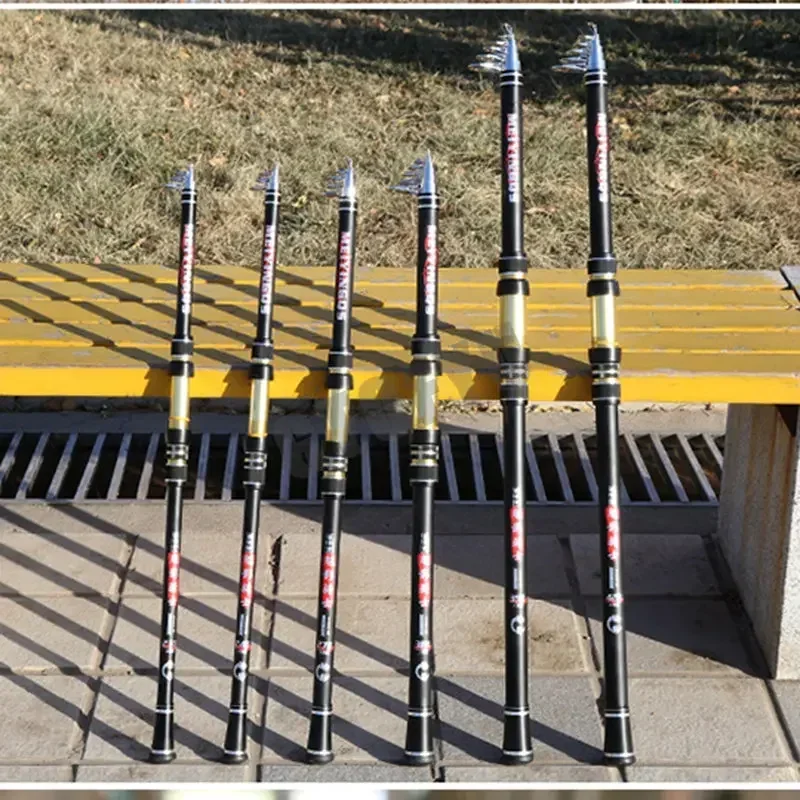 Caña de pescar telescópica portátil de alta calidad 2,1 M, 2,4 M, 2,7 M, 3,6 M, 3,9 M, 4,5 M viaje mar barco caña de pescar en roca equipo de pesca de carpa - imagen 4