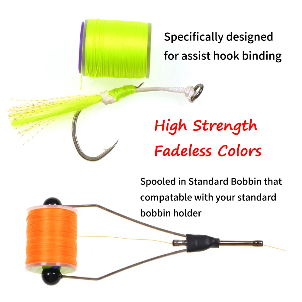 Ellllv-hilo de encuadernación luminoso 150D para señuelo de plantilla, ganchos de asistencia, hilo fluorescente anudado a mano, Material de atado de moscas de agua salada - imagen 4