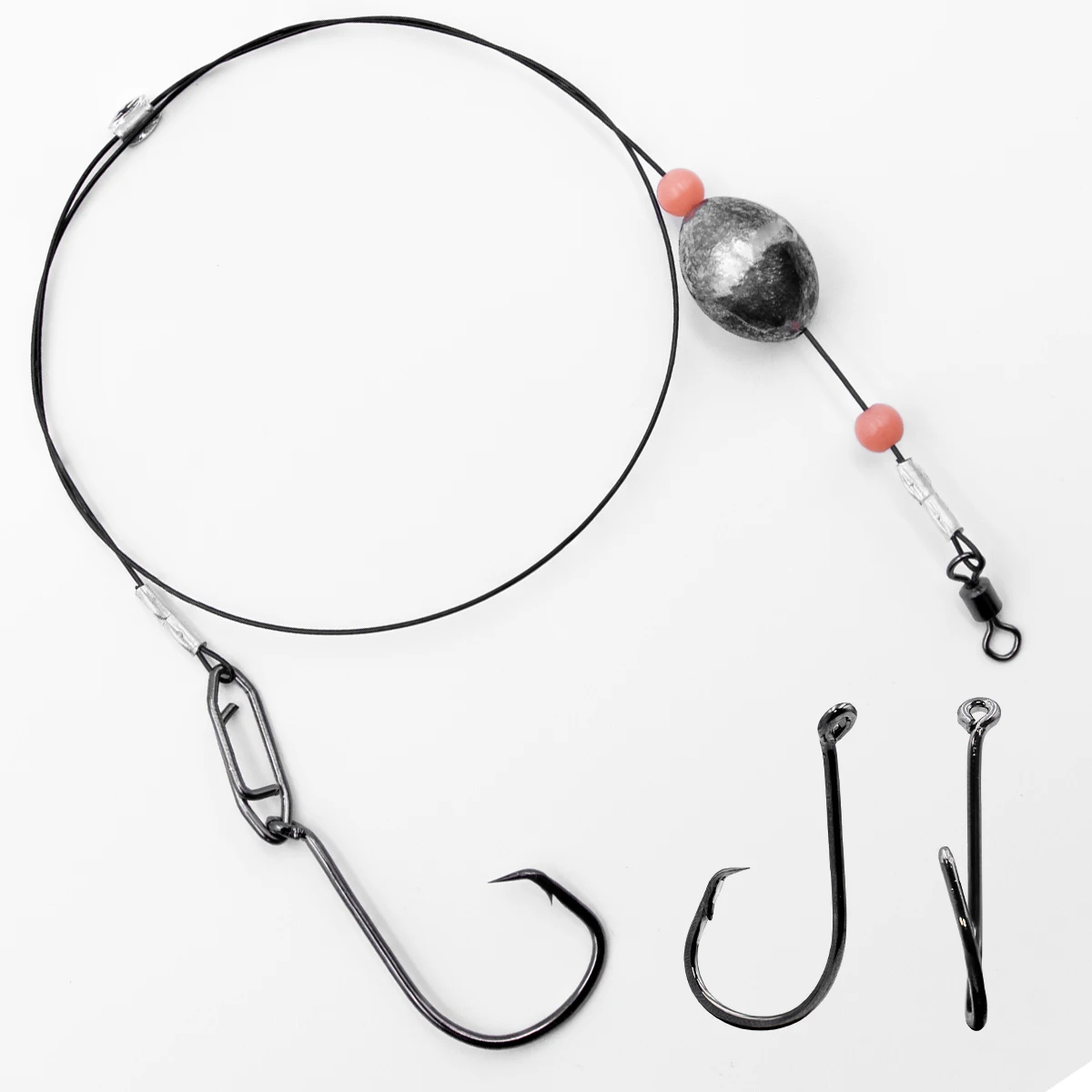 ZYZ, 2 uds., aparejo de pesca de Carolina, aparejos de ingle de agua salada, aparejo de tambor, aparejos de pesca de Surf con anzuelos circulares de plomo de huevo de 28g, aparejos listos - imagen 5