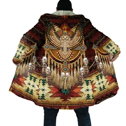 Sudadera con capucha estampado 3D lobo-águila unisex invernal