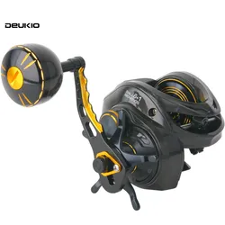 DEUKIO-carrete de pesca Baitcasting con carcasa de carbono BW300, carrete de pesca de alta velocidad 6,3: 1, sistema de freno Dual, 16KG, carrete de arrastre de pesca de carpa de agua salada