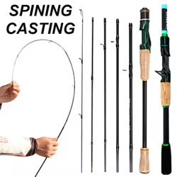 Caña de pescar giratoria de carbono, 4/5/6 secciones, peso de línea de 4-10lb, señuelo ultraligero para trucha, Mini poste de 1,8/2,1/2,4 m para toda el agua