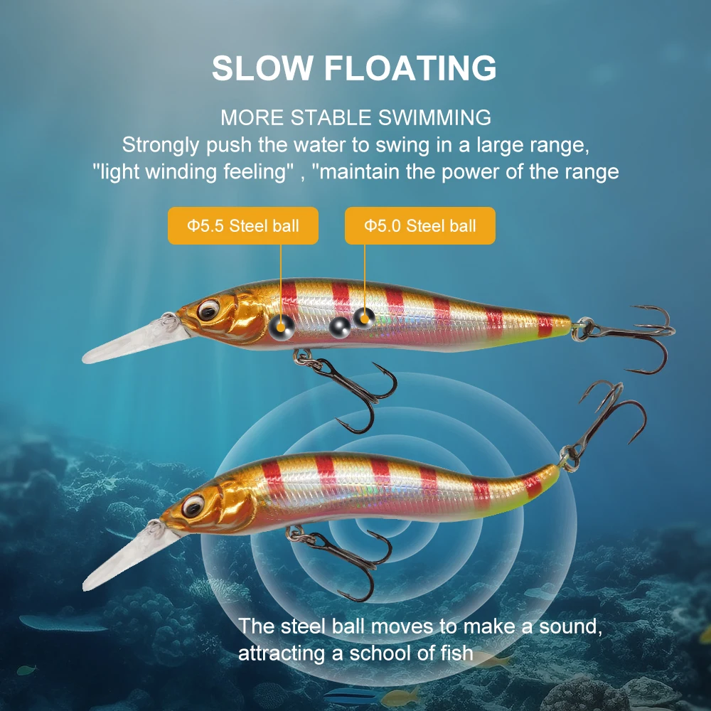 KESFISHING-Cebo pequeño Nhan 75mm 7,1g, pesca flotante lenta, nuevo - imagen 4