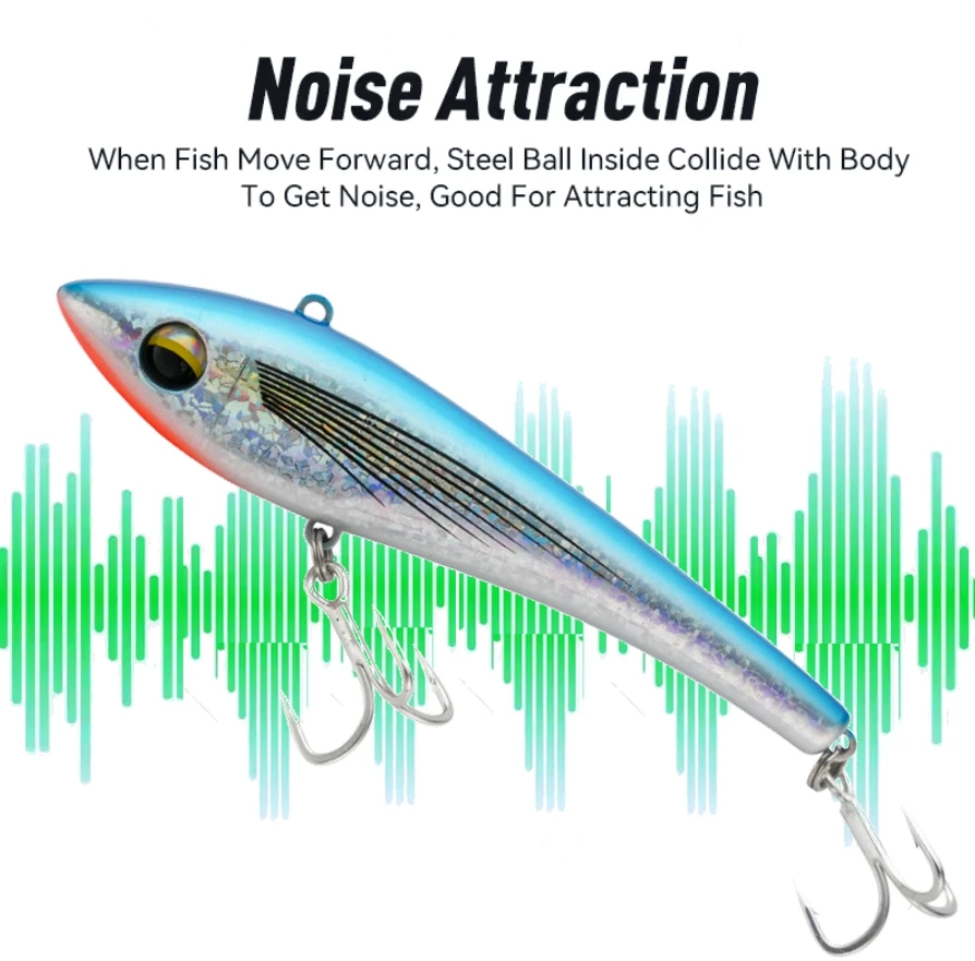 Señuelo de pesca VIB hundido, 135mm, 73g, señuelo de vibración de fundición larga, cebo duro Artificial, anzuelo fuerte para señuelos de pesca de mar de atún GT - imagen 3