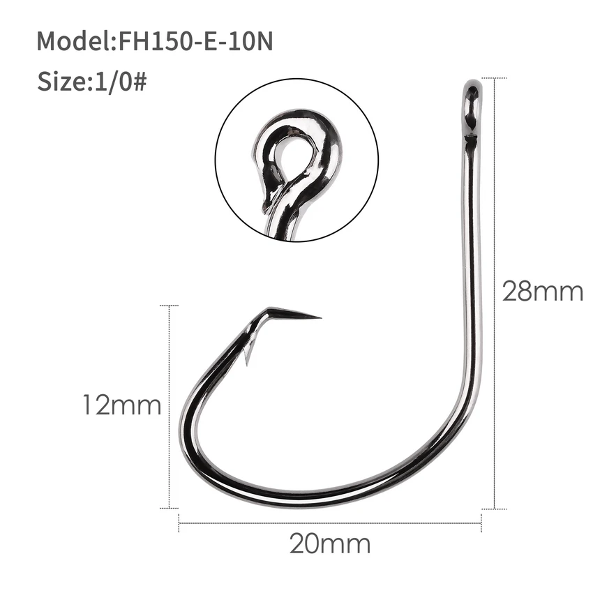 Anzuelos de pesca de pulpo, anzuelos circulares de acero de alto carbono con púas, aparejos de pesca para carpa, 100 unids/caja - imagen 5