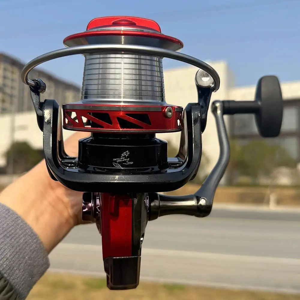 Carrete de pesca giratorio de gran capacidad, arrastre máximo de 25KG, carrete de Metal, rueda de Baitcasting de cuerpo fuerte, serie 9000-12000 para todas las aguas - imagen 4