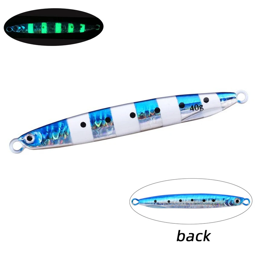 Aorace 5 uds plantilla de Metal cuchara 21g 30g 40g Shore Casting Jigging pescado lubina señuelo de pesca cebo Artificial caja de aparejos - imagen 4