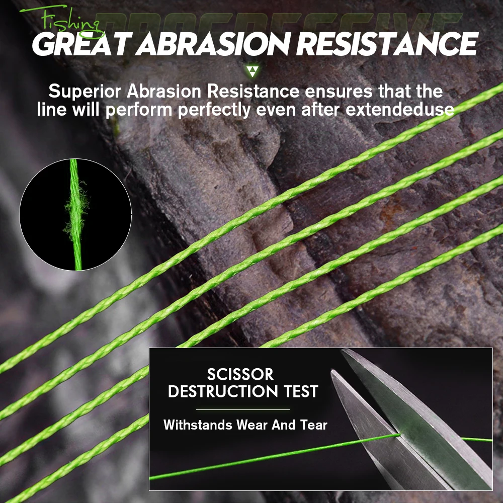 ZUKIBO-sedal de pesca trenzado de 4/8 hebras, color verde, 100M/300M/500M/1000M, multifilamento suave japonés, agua de mar - imagen 5