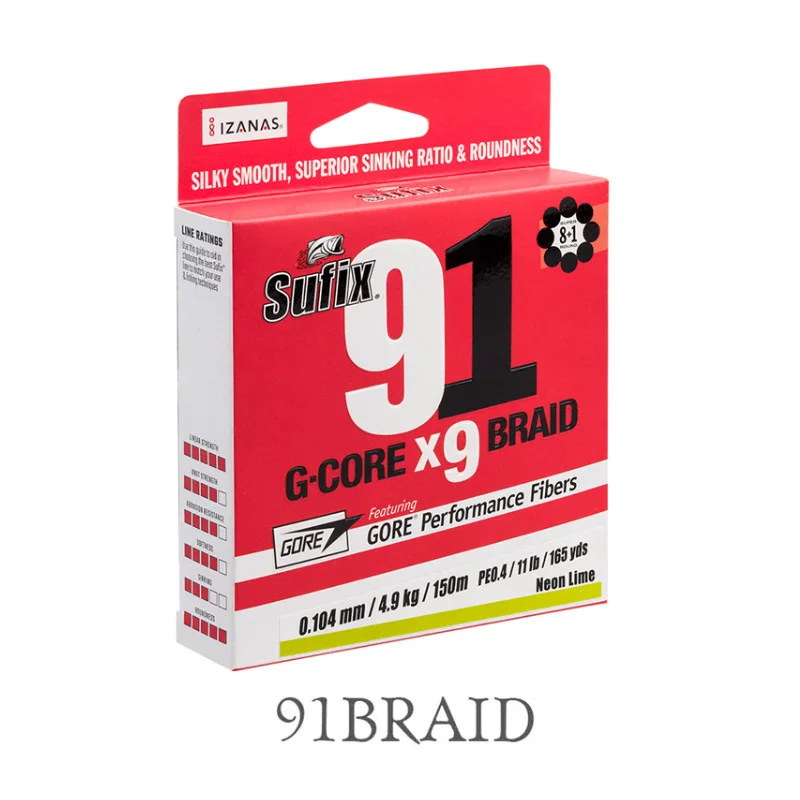 Sufix91-línea de pesca trenzada G-CORE X9, superpowerhorse PE, 9 hebras, hilo de señuelo trenzado, cable de onda multifilamento - imagen 2
