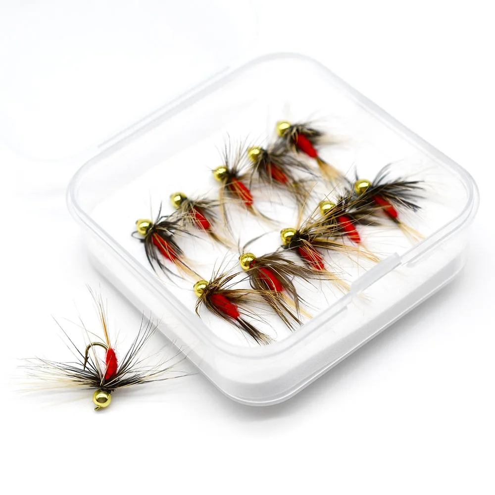 MNFT Ninfa Beadhead cuerpo rojo – Cobre para trucha - imagen 5