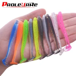 Señuelos blandos de silicona de doble Color, cebo de pesca de 5cm, 7cm, 9cm, aparejos artificiales para lubina, Lucio, Swimbait, Jig Wobblers, novedad