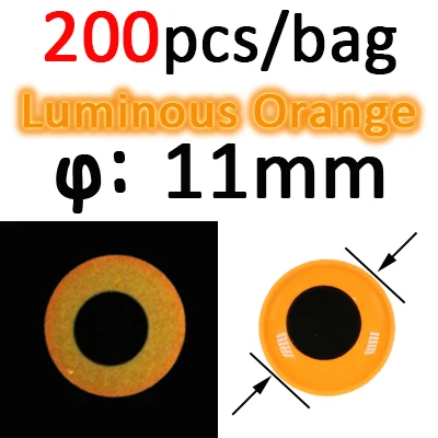 200pcs 11mm Orange