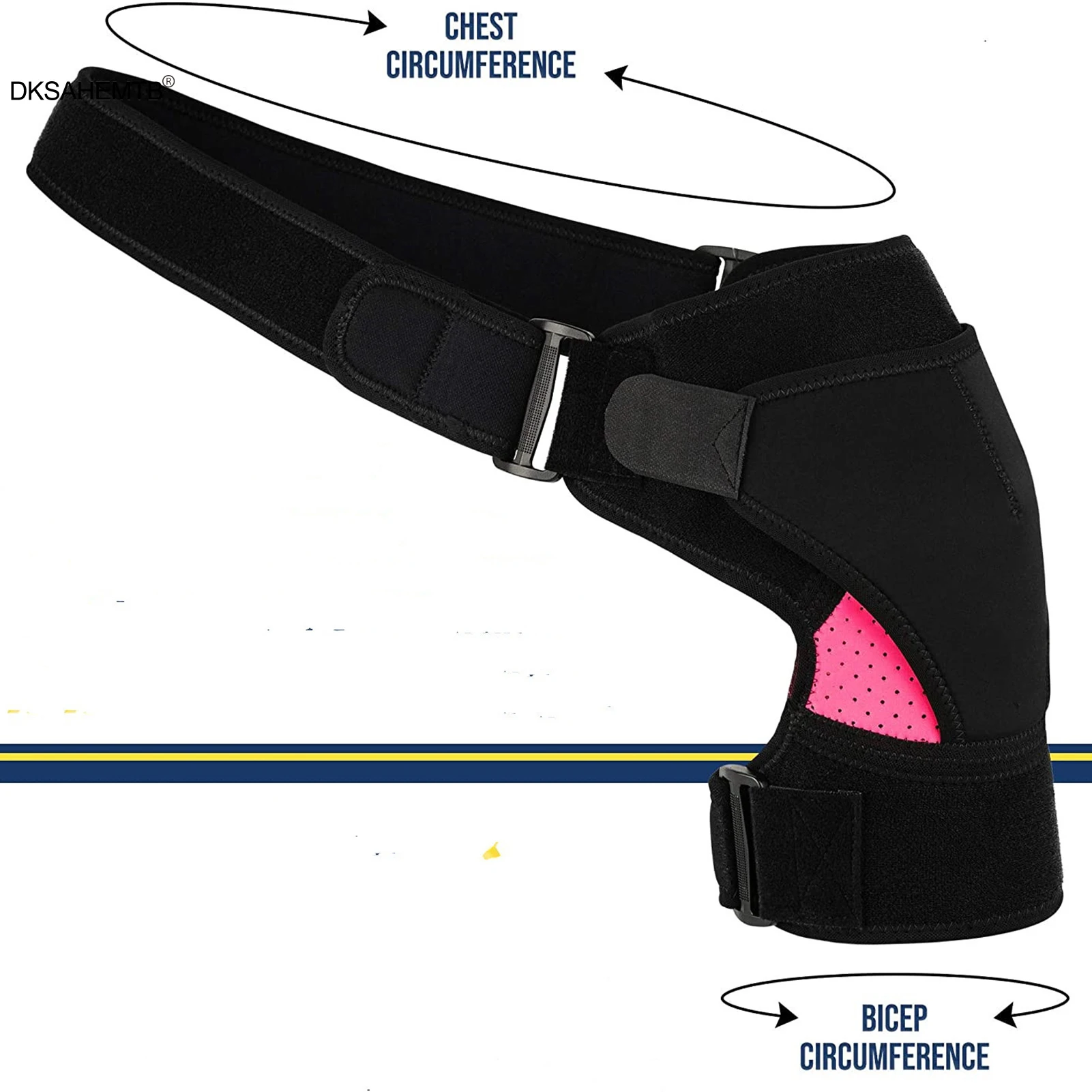 Soporte de estabilidad de hombro para hombre y mujer, banda de protección de brazo izquierdo y derecho, brazalete rotador rasgado, ajustable, UNISEX - imagen 4