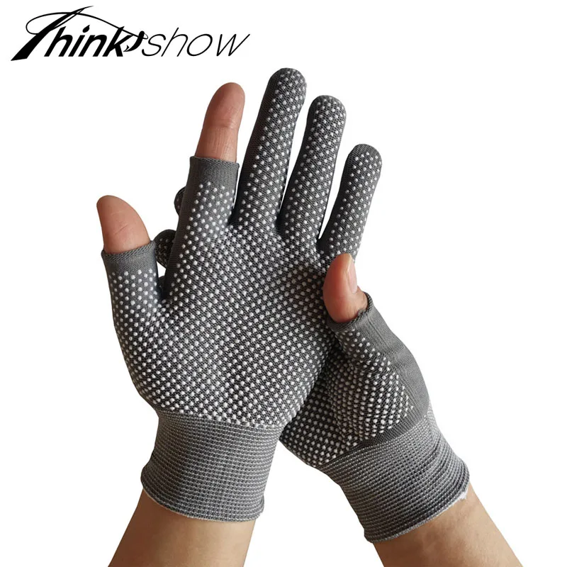 1piar-guantes de pesca antideslizantes, guantes deportivos de tres Finger para invierno, accesorios de pesca, equipo pesca accesorios mar