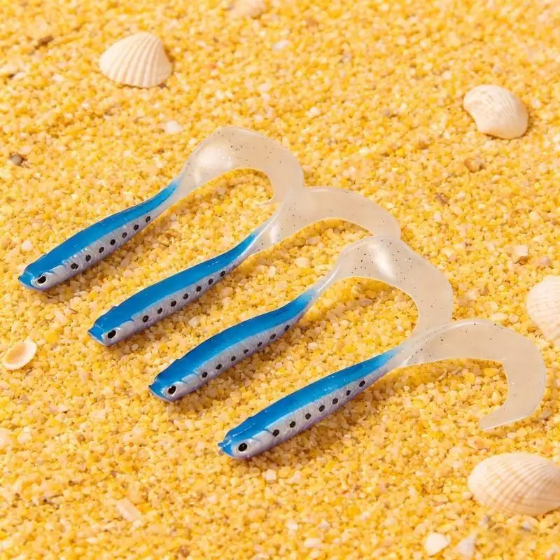 Señuelos de plástico blando, 12,5 cm, cola grande, señuelo de lubina, Jigging suave, Wobblers, señuelo de pesca, cebo de pesca Swimbait Artificial - imagen 2
