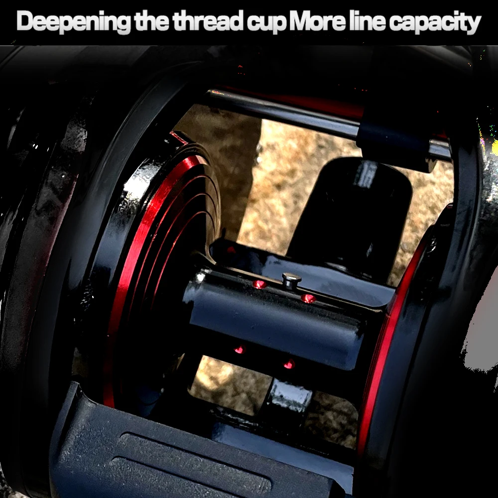 Carretes de Baitcasting con marco de carbono 6,4: 1 8 + 1BB 15KG plantilla de arrastre carrete de pesca Baitcast rueda de juego grande de agua salada imán potente de doble fila - imagen 4