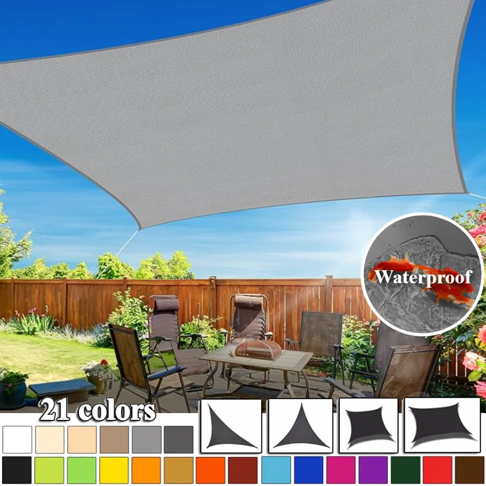 Vela parasol impermeable cuadrada con bloque UV para jardín y piscina