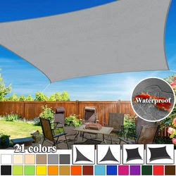 Vela parasol impermeable cuadrada con bloque UV para jardín y piscina