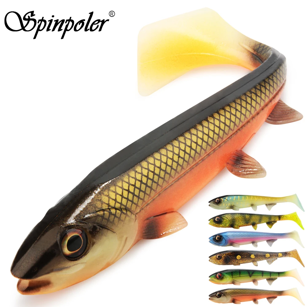Spinpoler Bombshad cola cuadrada Swimbait Shad Pike señuelos 14cm 18cm impresión de silicona Artificial para gran captura pesca en el mar Wobbler - imagen 3