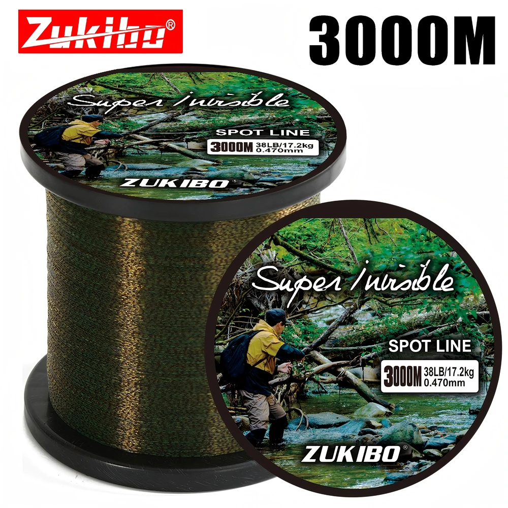 ZUKIBO 3000m Invisible Manchado Línea de Pesca Japón Super Strong Monofilment Línea Fluorocarbono Recubierto de Nylon Mosca Hundimiento Línea sedal de pesca invisible fluorocarbono carp fishing pesca mar - imagen 2