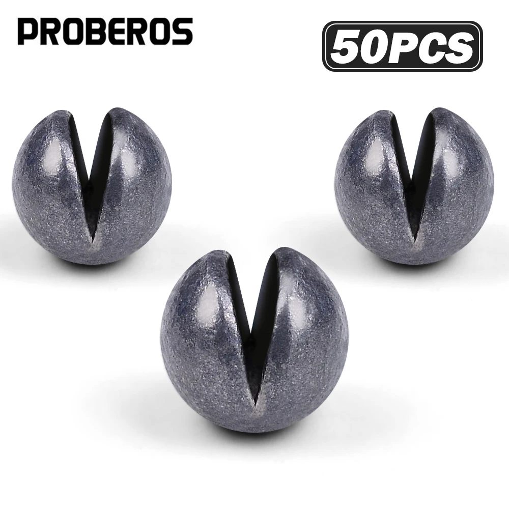 50 unids/caja accesorios de equipo de pesca de plomo para morder 0,5g-5g accesorios de pesca para morder de plomo abierto de varios tamaños colgante de plomo pesca en el mar