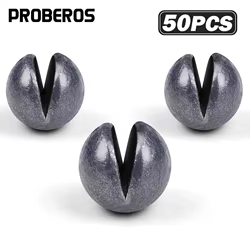 50 unids/caja accesorios de equipo de pesca de plomo para morder 0,5g-5g accesorios de pesca para morder de plomo abierto de varios tamaños colgante de plomo pesca en el mar