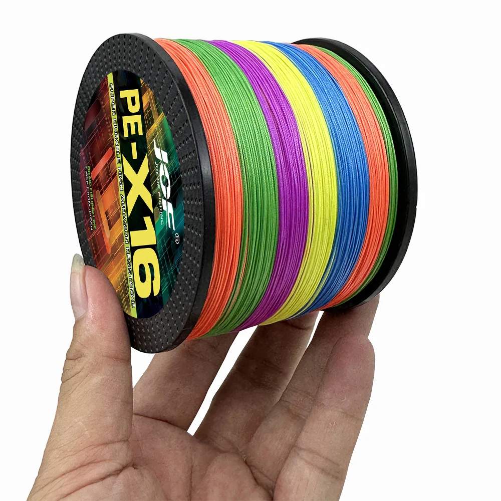 JOF-sedal de pesca trenzado Multicolor, 16 hebras, 100M, resistente al desgaste, 100% PE, adecuado para aparejos de pesca de carpa, Playa y Océano - imagen 2