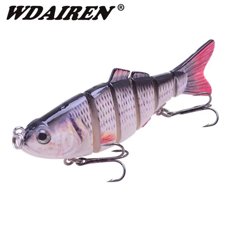 Señuelo de pesca multisecciones, 6 segmentos, 10cm, 20g, Wobbler articulado, Crankbait, cebo duro Artificial con anzuelo, aparejos de natación, 1 ud.