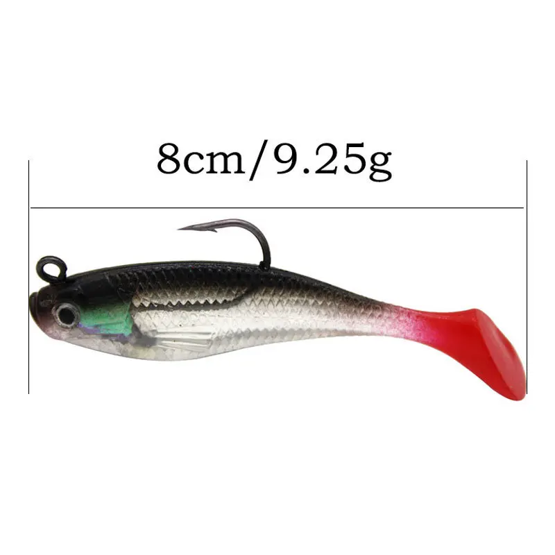 Cebo suave de 5 piezas, 8cm, 9g, subcebo de camino luminoso, cebo biomimético, cebo de pesca volador de cinco colores, accesorios de pesca, herramientas para exteriores - imagen 5