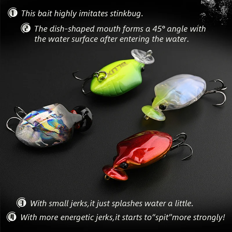 BLUX Camenusi Baku insecto Wobbler señuelo de pesca 31mm 2,5g BFS flotante Crankbait Stinkbug Minnow Popper cebo Creek trucha aparejos - imagen 3