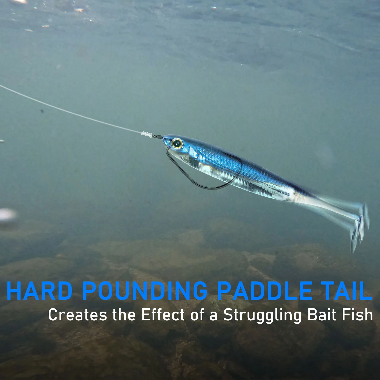 Dr.Fish 5/6 Uds. Señuelos de pesca plástico suave, cebo silicona, cola paleta, sábalo, gusano, Swimbaits, lubina agua dulce, trucha, 70mm, 80mm, 100mm - imagen 4