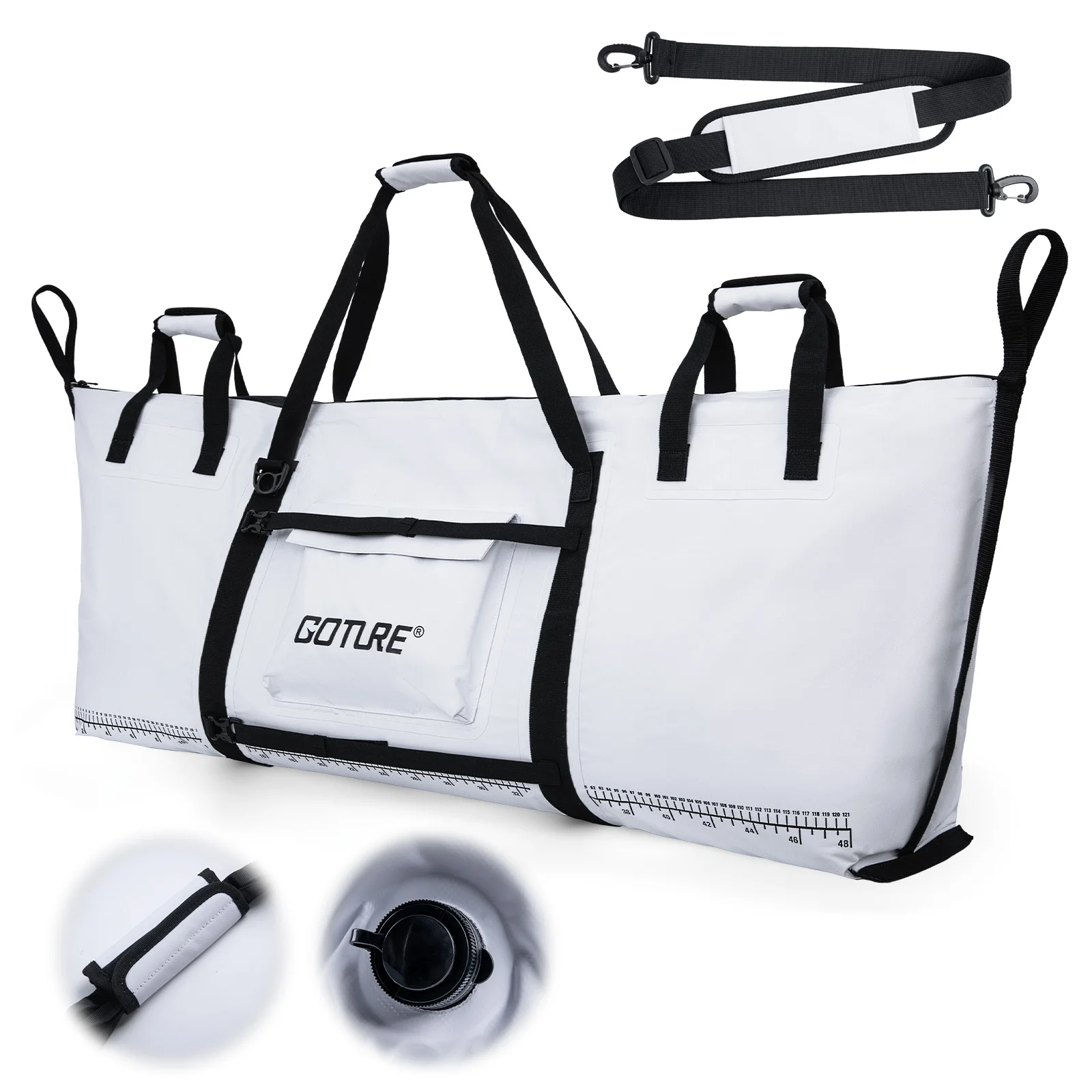 Goture bolsa enfriadora pesca impermeable PVC regla medición barco - imagen 2