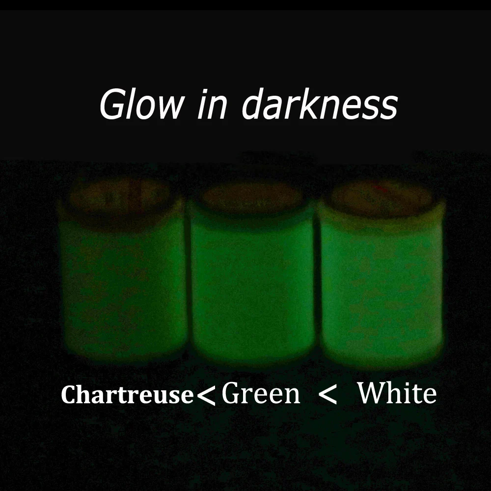 Wifreo-hilo luminoso para atar moscas, 1 unidad, 150D, para Jigging, gancho, moscas, ribetes que brillan en la oscuridad, blanco y verde - imagen 3