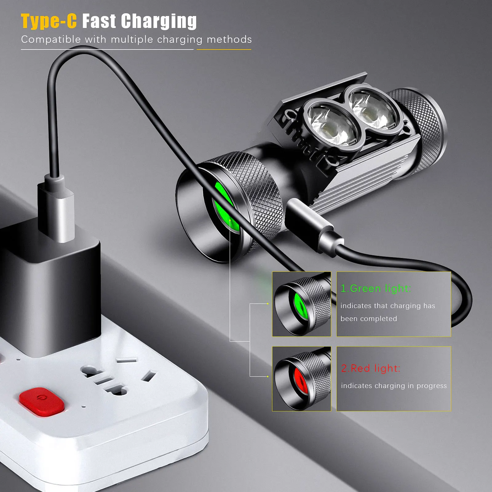 Faro LED recargable SOLOLANDOR con indicador de batería para caza - imagen 5